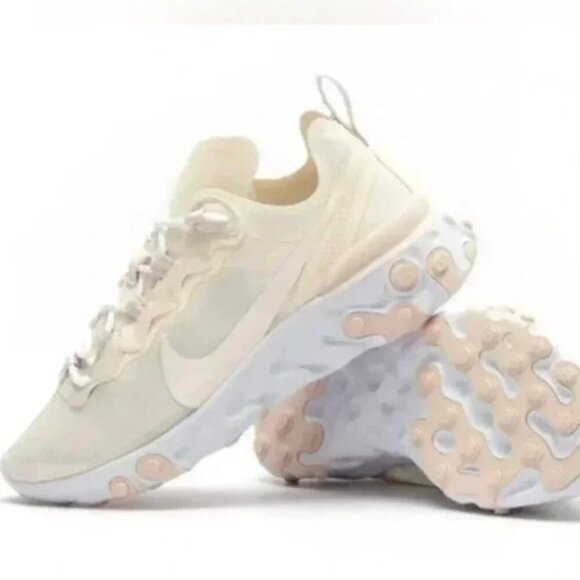 Nike Shoes - Nike React Element Running Shoes Size 10 Ivory Pink Athletic Track Sneakers